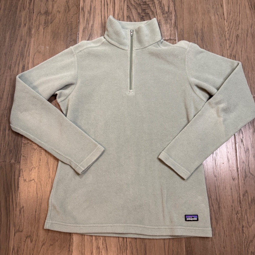 Patagonia Womens Fleece Quarter Zip Pullover‎ Light Green Size S